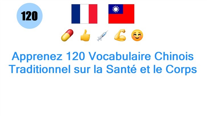 Apprenez 120 Vocabulaire Chinois Traditionnel sur la Santé et le Corps